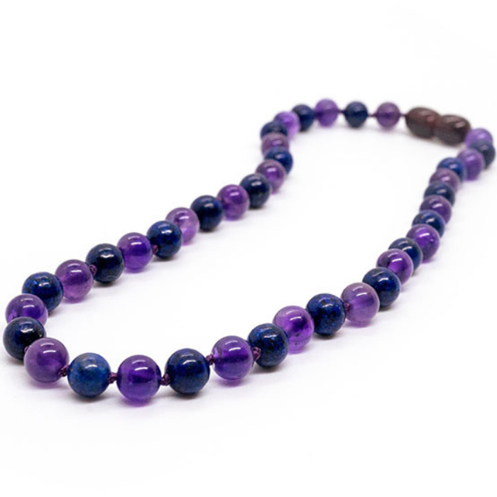Baltic Amber Necklace - 12.5 Or 14 17 19 Inch ADHD Focus Anger Amethyst Lapis Lazuli