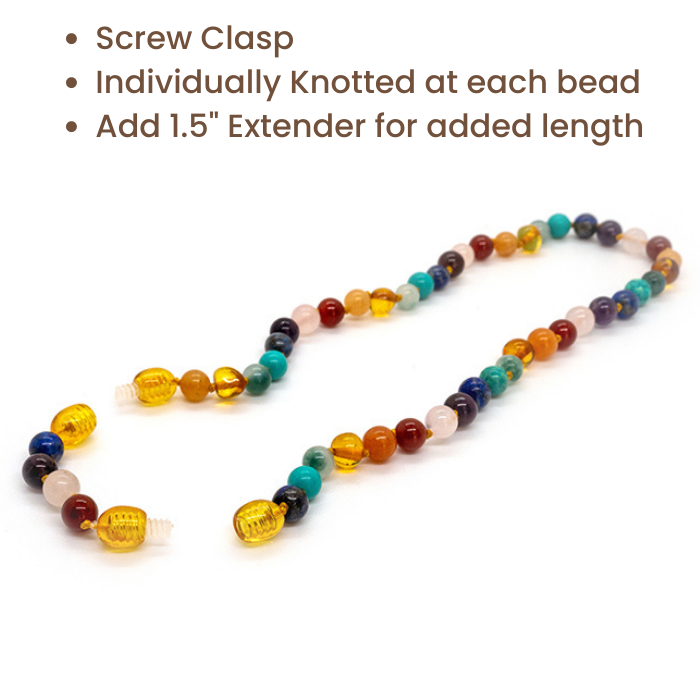 Stone sales teething necklace