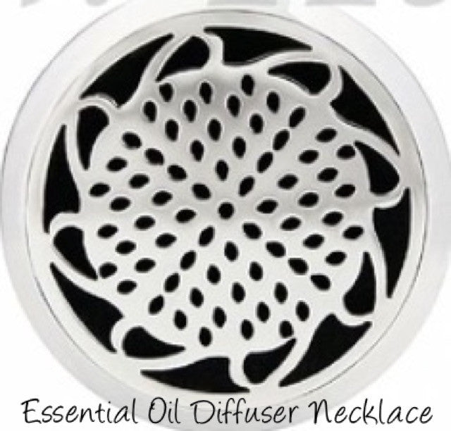 Essential Oil Pendant Stainless Steel Diffuser Sunflower, Locket With 19" Chain.