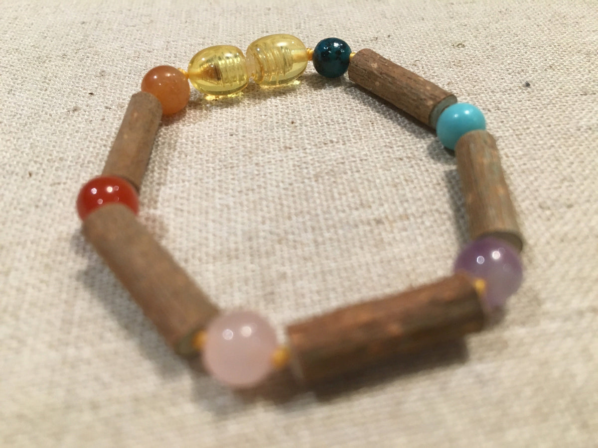 8 9 inch Hazelwood Bracelet Eczema Colic Reflux GERD Lapis Amethyst