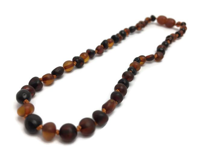 Raw Cognac Cherry Baltic Amber Necklace For Baby, Infant, Toddler, Big Kid.