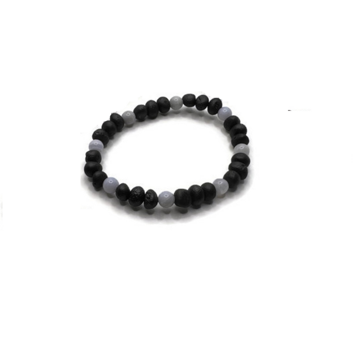 Blue Lace Agate & Baltic Amber Necklace Raw Cherry Gift Set Bundle