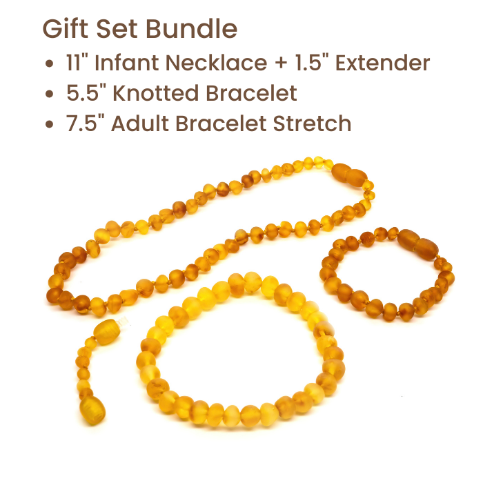 Baby Baltic Amber Necklace - Raw Golden Honey Colored Baltic Amber Necklace 12.5 Inches Baby
