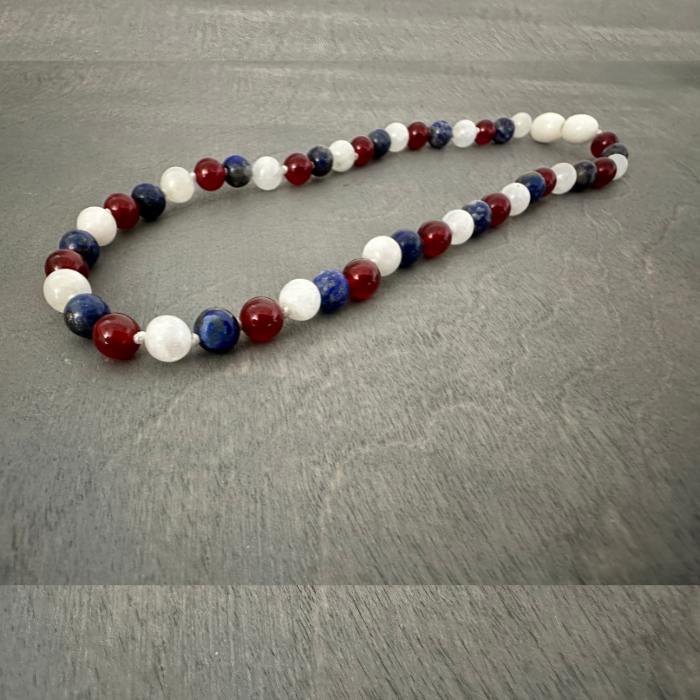 Baltic Amber Necklace 16" Baltic Amber Necklace Dark Amber Moonstone Focus Clarity Amethyst Lapis