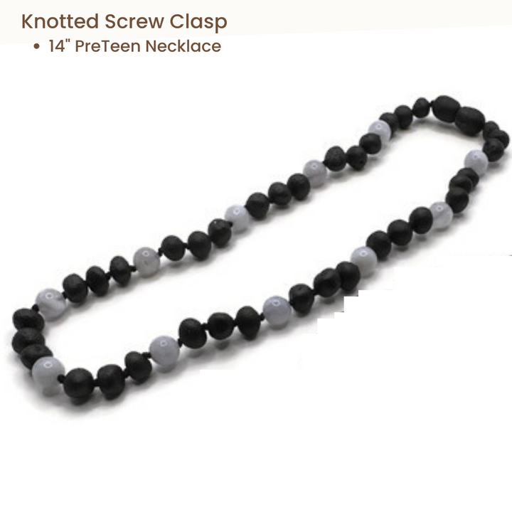 Blue Lace Agate & Baltic Amber Necklace Raw Cherry Gift Set Bundle