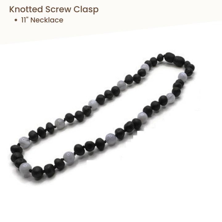 Blue Lace Agate & Baltic Amber Necklace Raw Cherry Gift Set Bundle