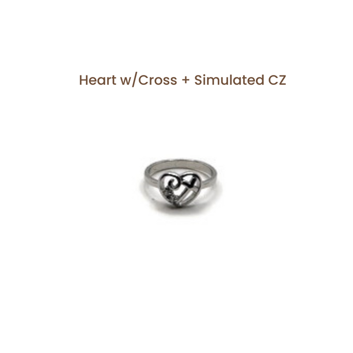 925 Sterling Silver Cross Ring: 925 Sterling Silver Cross Ring with Simulated Cubic Zirconia