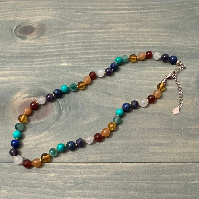 Baltic Amber preTeen 14 or 15 inch Necklace Rainbow Honey Amber Pink Rose Quartz 