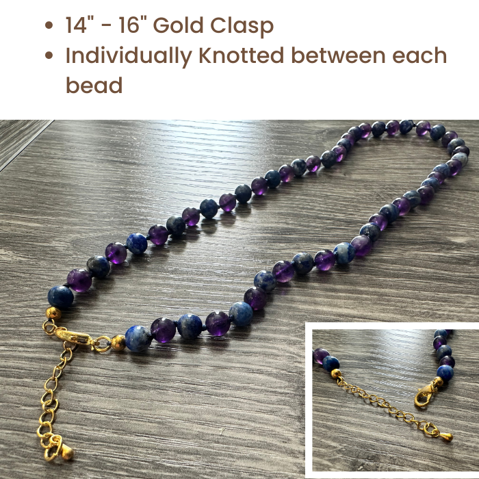 Baltic Amber Necklace - 12.5 Or 14 17 19 Inch ADHD Focus Anger Amethyst Lapis Lazuli