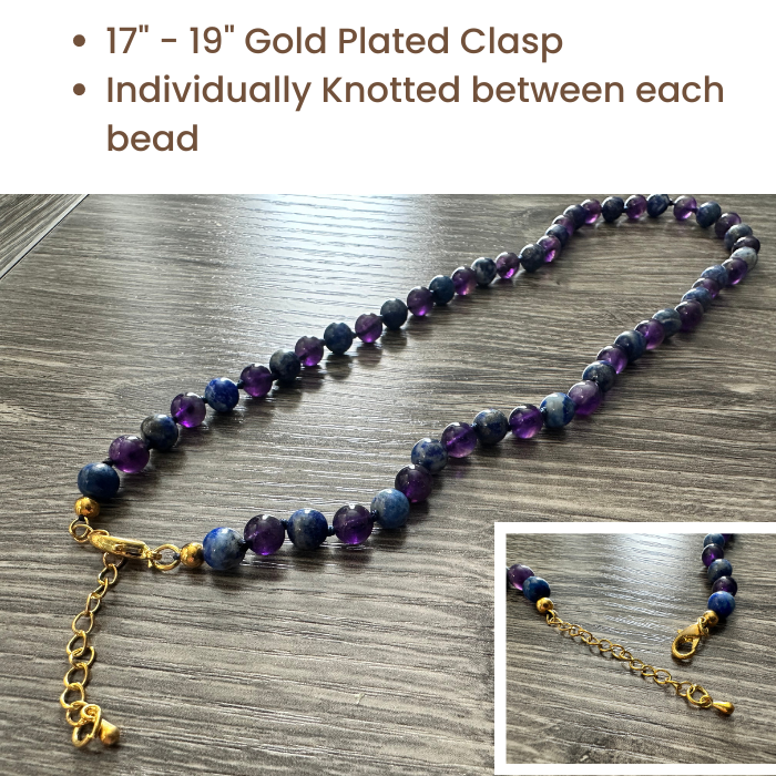 Baltic Amber Necklace - 12.5 Or 14 17 19 Inch ADHD Focus Anger Amethyst Lapis Lazuli