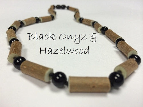 Hazelwood Necklace - 19 22 Hazelwood Heart Burn Acid Reflux Eczema Black Onyx ADHD Anxiety Stress