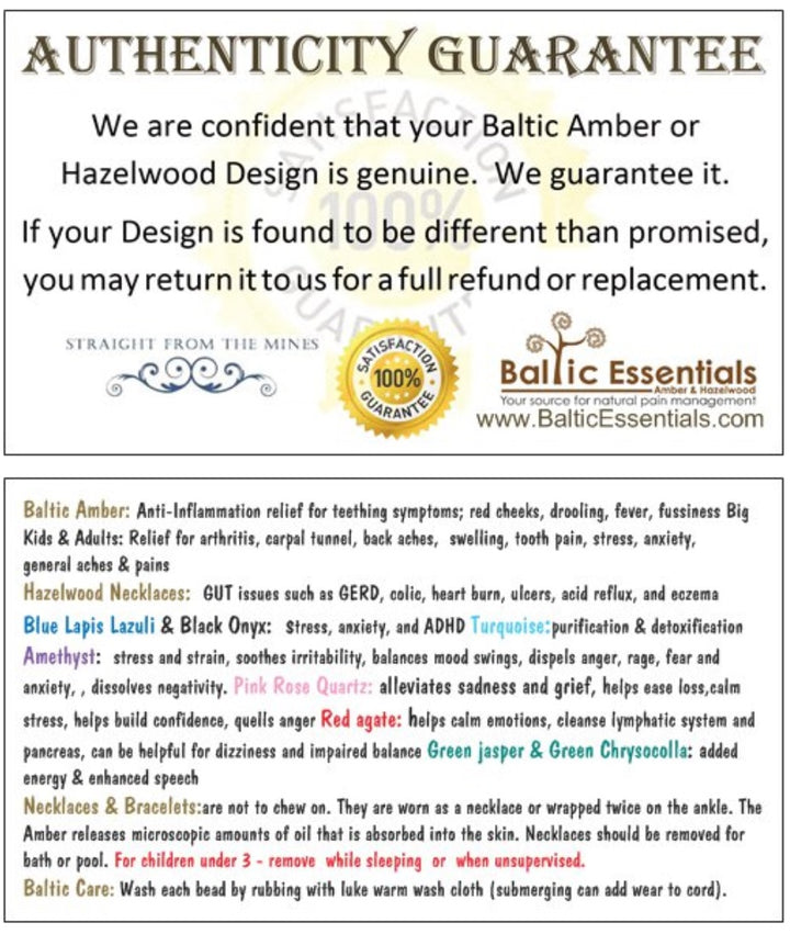100% SAFE For Baby Authentic & Certified Baltic Amber Teething 