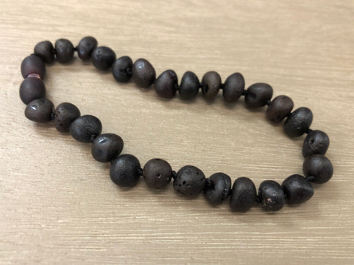 Raw Unpolished Cherry Baltic Amber Bracelet For Big Kid, Child, Or Adult