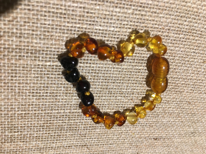 5.5 In Rainbow Baltic Amber Bracelet Baby Infant Toddler