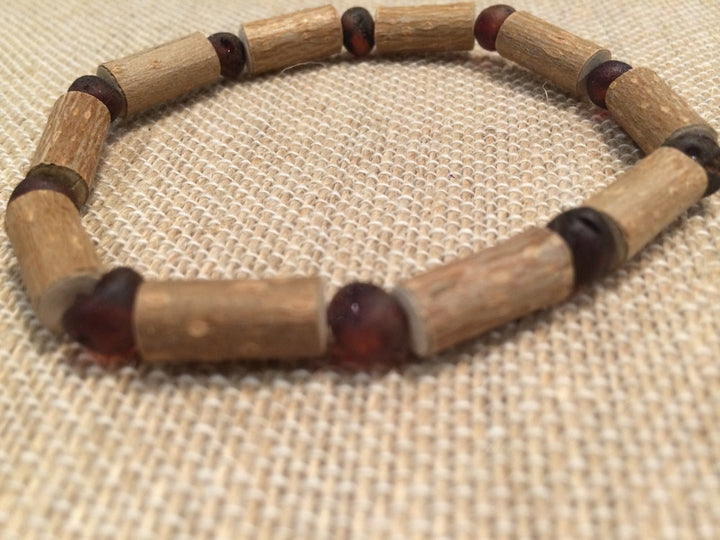 Hazelwood Bracelet - 6.5" - 8.5" Hazelwood Heart Burn Acid Reflux Eczema Raw Cherry Amber Bracelet