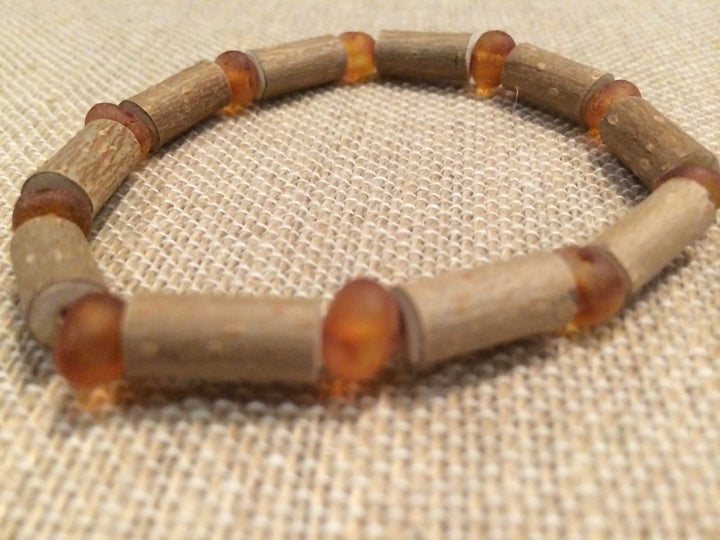 Hazelwood Bracelet - 7.5" 6.5" Hazelwood Heart Burn Reflux Eczema Raw Honey Baltic Amber Bracelet