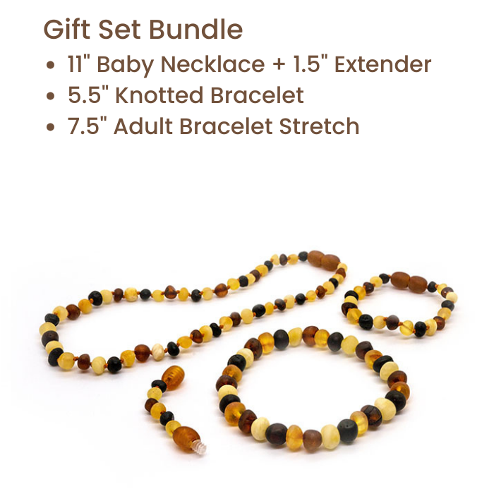 Raw Baltic Amber Teething Necklace Babies 11"- 12.5" Baltic Essentials