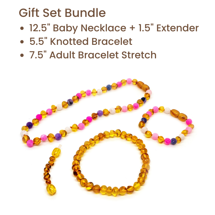 Baltic Amber Necklace  Baltic Amber Teething Necklace Polished Honey Fluorite Necklace Focus Clarity