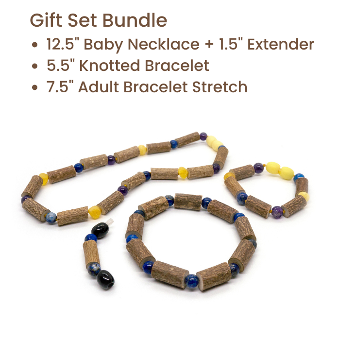 Hazelwood Necklace - Hazelwood Necklace Raw Milk Amber Amethyst Lapis Lazuli Infant Baby Toddler