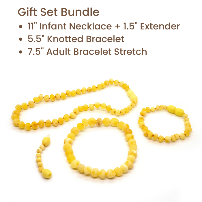 Raw Milk SET Baltic Amber Necklace For Baby, Infant, Toddler, Big Kid.