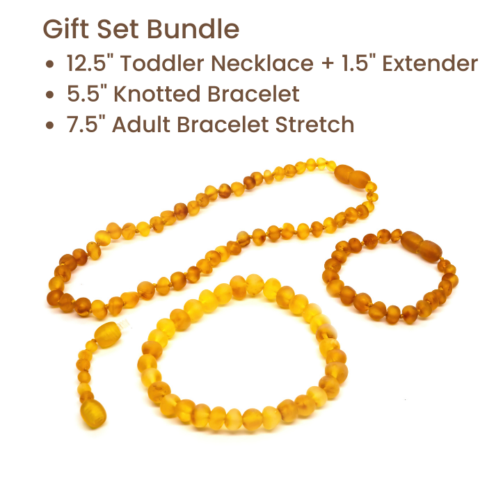 Baby Baltic Amber Necklace - Raw Golden Honey Colored Baltic Amber Necklace 12.5 Inches Baby