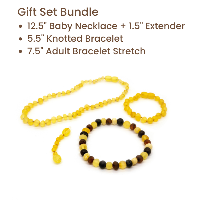 Baby Baltic Amber Necklace - Fast RELIEF For Teething Baby NATURALLY 100% Baltic Amber! Raw Lemon