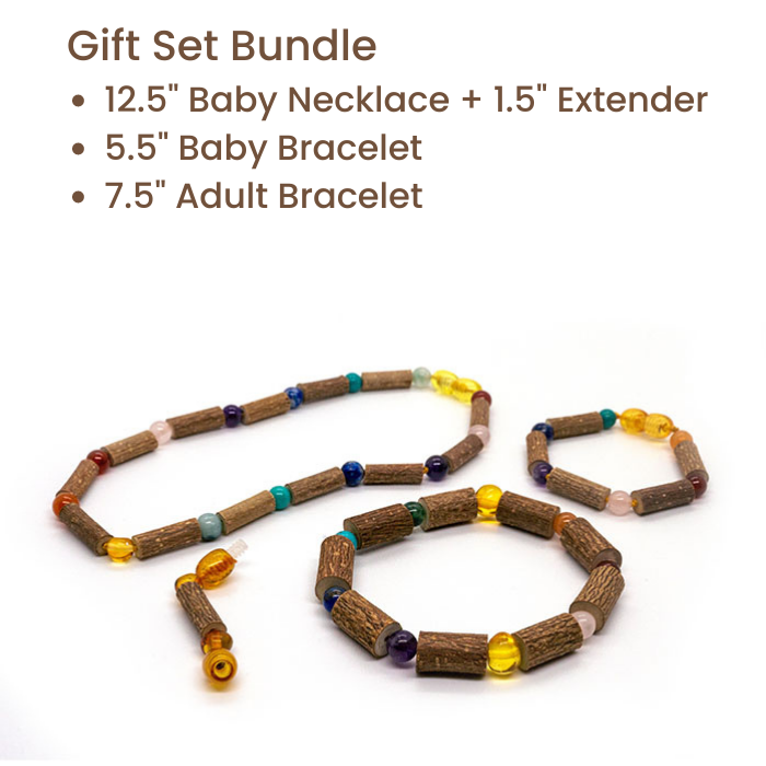 Hazelwood 11 12.5 Necklace Rainbow Amber Honey Pink Rose Quartz Red Agate