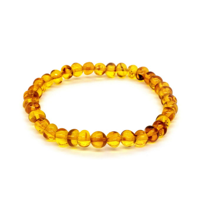Baltic Amber Bracelet - Adult Bracelet Pain Relief Or Hormonal  7.5 Inch Stretch