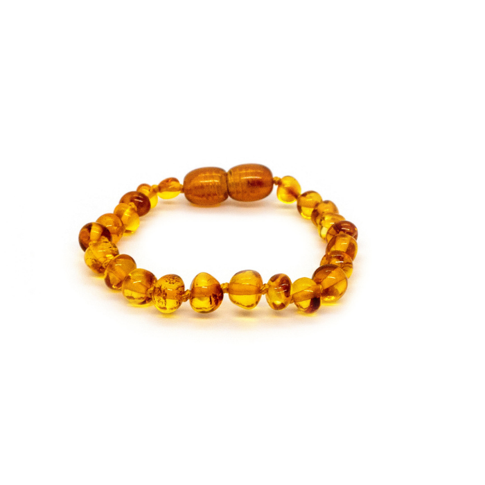 Polished Honey Baltic Amber Bracelet for Baby Infant Toddler 5.5