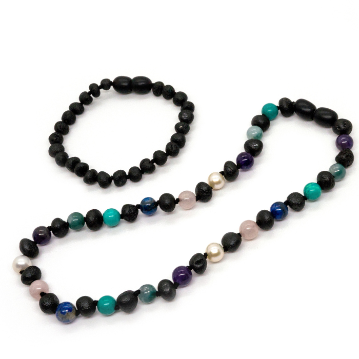 14" Raw Cherry Pearl Jade Help for Focus, ADHD, Asthma, Anger. 