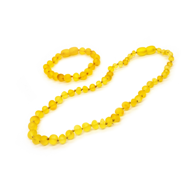 Baby Baltic Amber Necklace - Fast RELIEF For Teething Baby NATURALLY 100% Baltic Amber! Raw Lemon