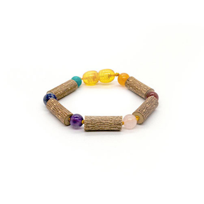 5 6 inch Hazelwood Bracelet Eczema Colic Reflux GERD Rainbow