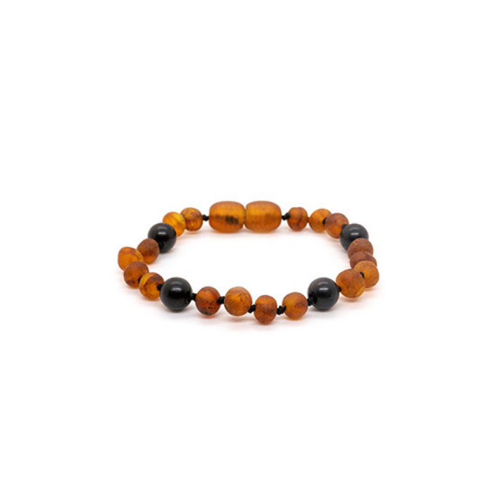 Baltic Amber Necklace Raw Dark Amber Shungite