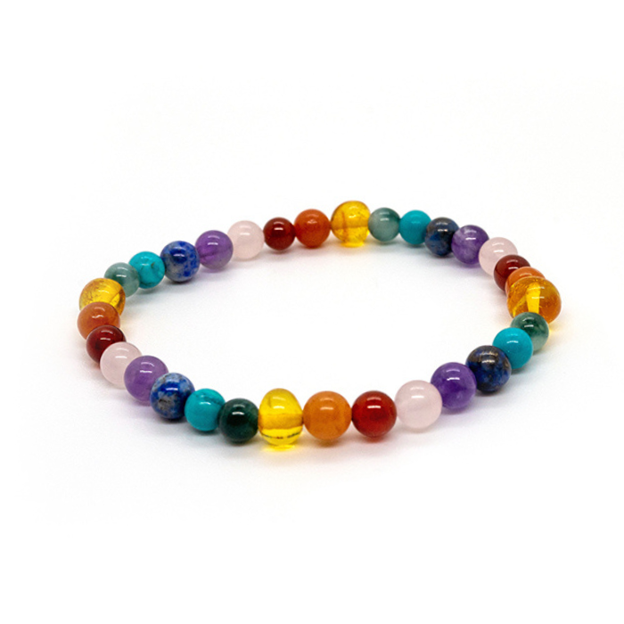 Baltic Amber Bracelet - 5.5 - 6 Inch Baltic Amber Bracelet Rainbow Honey Pink Amethyst Baby Toddler