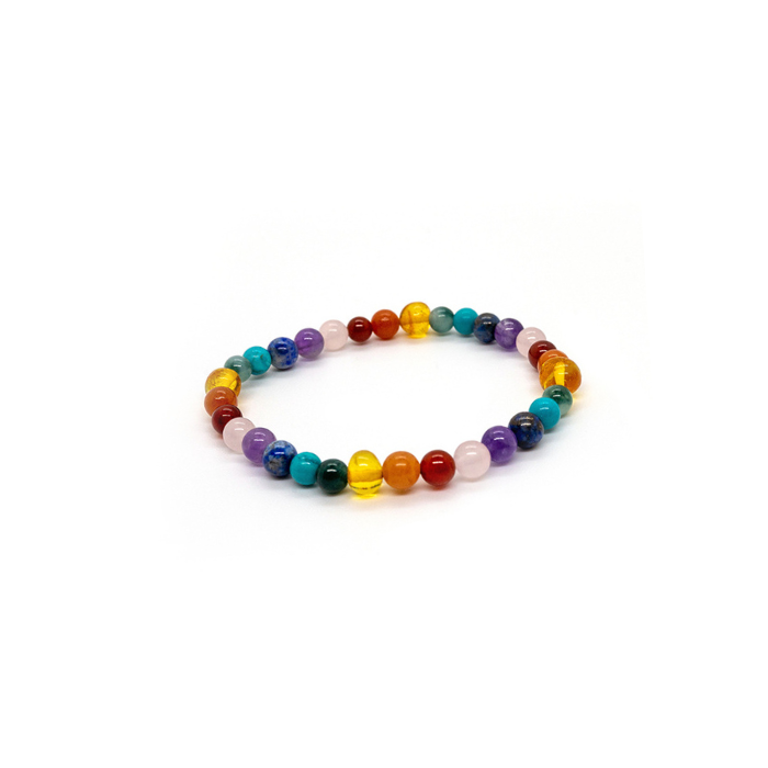 Baltic Amber Bracelet - 5.5 - 6 Inch Baltic Amber Bracelet Rainbow Honey Pink Amethyst Baby Toddler