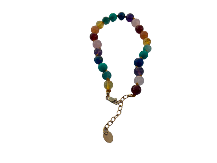 Baltic Amber preTeen 14 or 15 inch Necklace Rainbow Honey Amber Pink Rose Quartz Red Aventurine