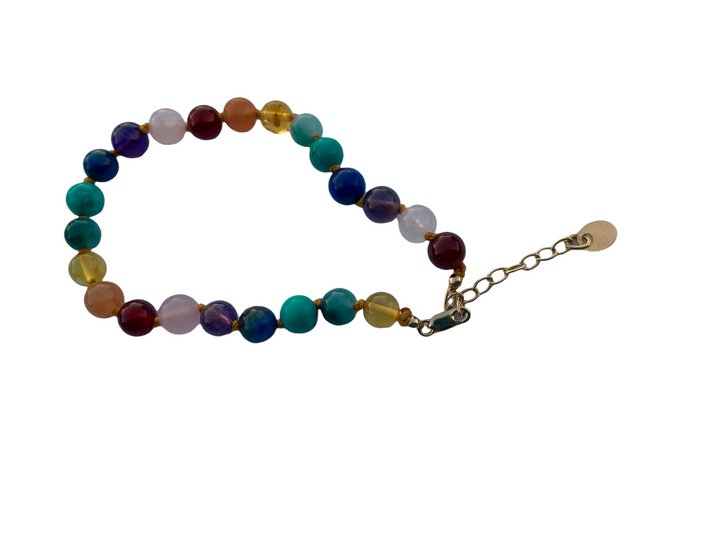 Baltic Amber preTeen 14 or 15 inch Necklace Rainbow Honey Amber Pink Rose Quartz Red Aventurine