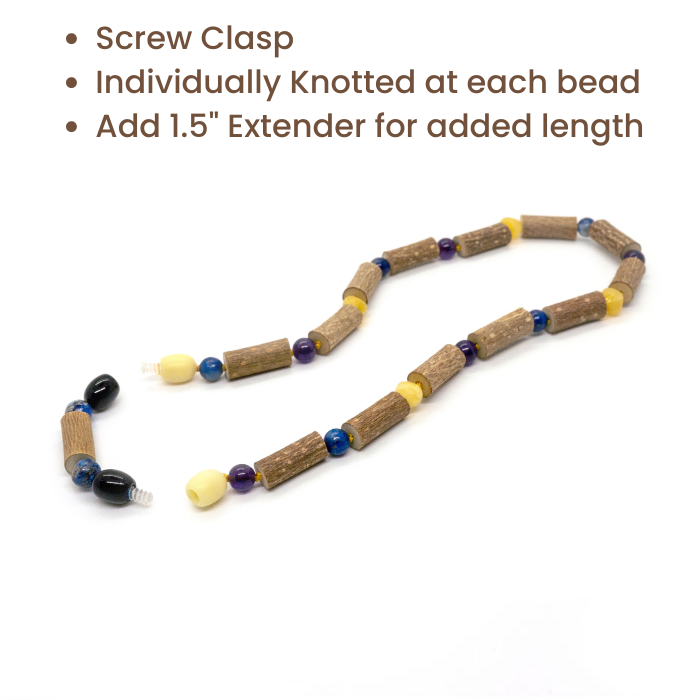 Hazelwood Necklace Raw Milk Amber Amethyst Lapis Lazuli Gift Set Bundle