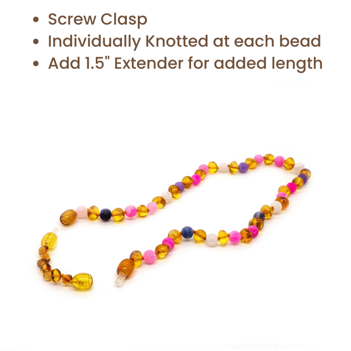 Baltic Amber Necklace  Baltic Amber Teething Necklace Polished Honey Fluorite Necklace Focus Clarity