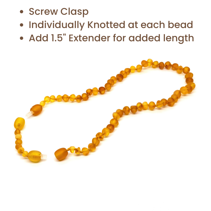 Baltic Amber Necklace - Baltic Amber Teething Necklace Raw Honey Newborn Baby 10.5 To 11 Inch