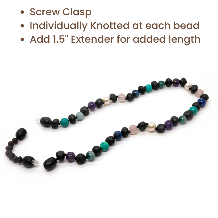 14" Raw Cherry Pearl Jade Help for Focus, ADHD, Asthma, Anger. 