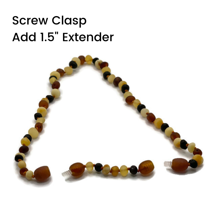 Fast RELIEF for Teething Baby NATURALLY 100% Baltic Amber Teething Necklace Raw Multi