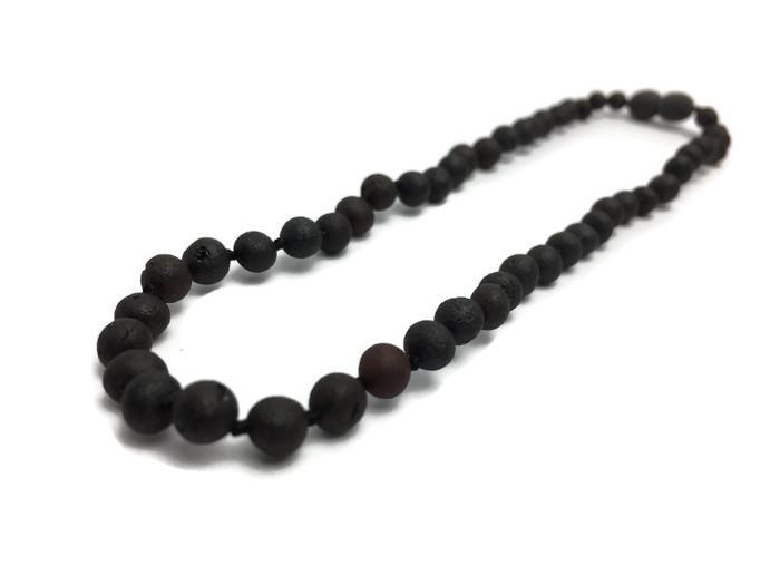 Baby Baltic Amber Necklace - 11 In Amber Teething Necklace Raw Polish Basic Infant Screw Pop Clasp