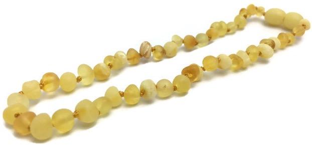 Baby Baltic Amber Necklace - 11 In Amber Teething Necklace Raw Polish Basic Infant Screw Pop Clasp