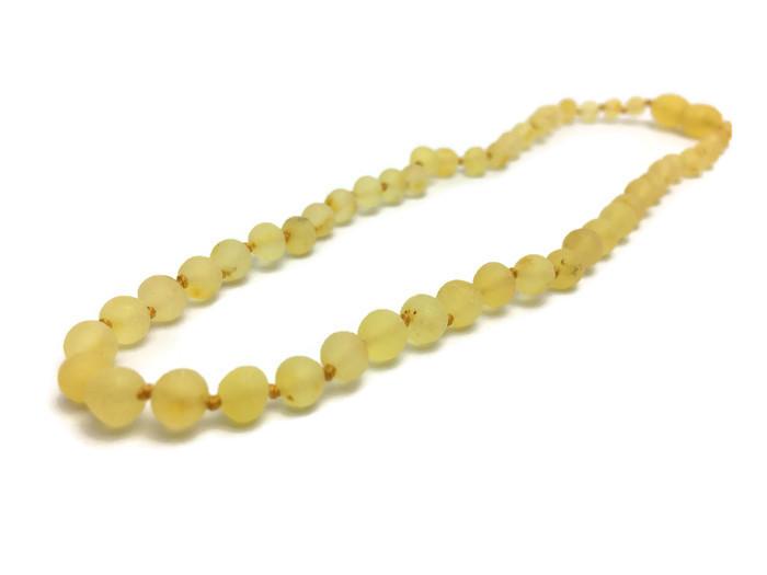 Baby Baltic Amber Necklace - Baltic Amber 11" Teething Necklace Raw Milk 