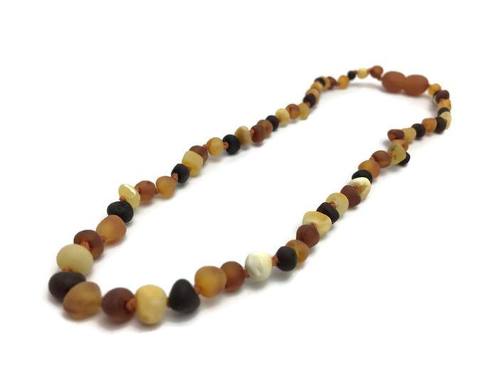 Baby Baltic Amber Necklace - Baltic Amber 11" Teething Necklace Raw Milk 