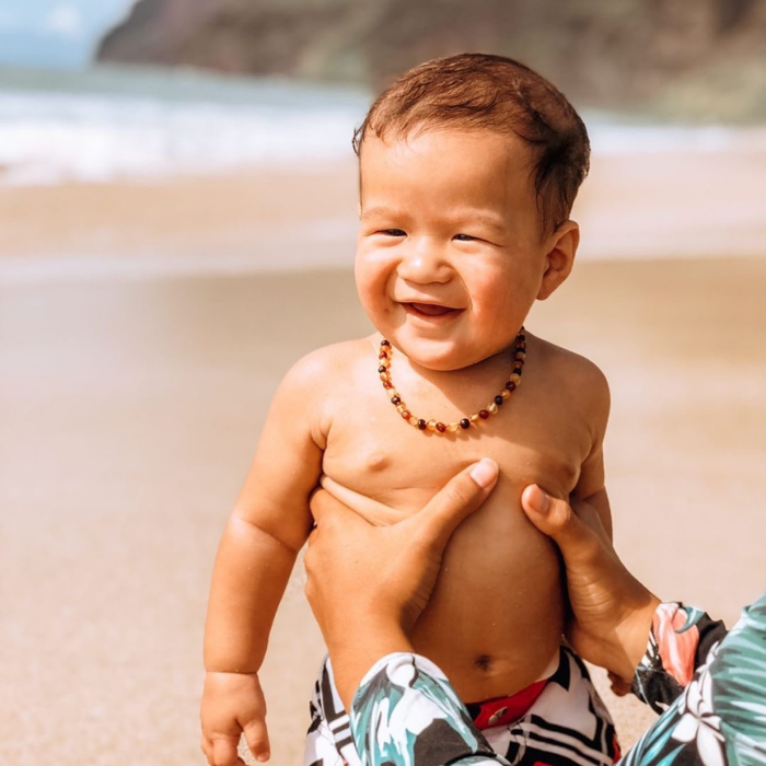 Fast RELIEF for Teething Baby NATURALLY 100% Baltic Amber Teething Necklace Raw Multi