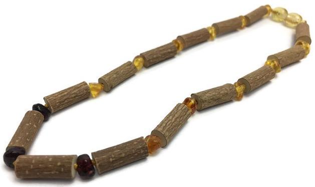 Baby Hazelwood Necklace - 11 Or 12.5 Inch Hazelwood Necklace GERD Infant Baby Toddler Baltic Amber Polished Rainbow