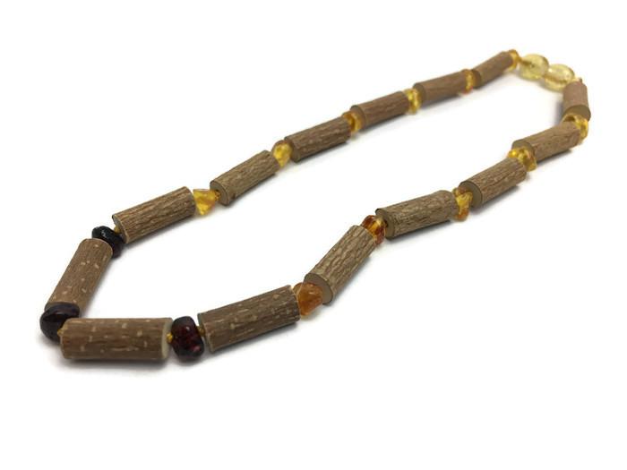 Baby Hazelwood Necklace - Hazelwood Necklace 11 In Eczema Colic Reflux GERD Rose Quartz Green Jasper