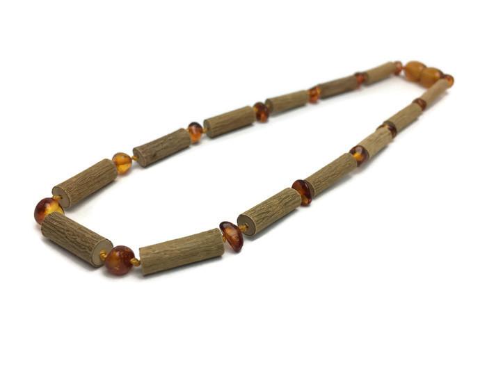 Baby Hazelwood Necklace - Hazelwood Necklace 11 In Eczema Colic Reflux GERD Rose Quartz Green Jasper